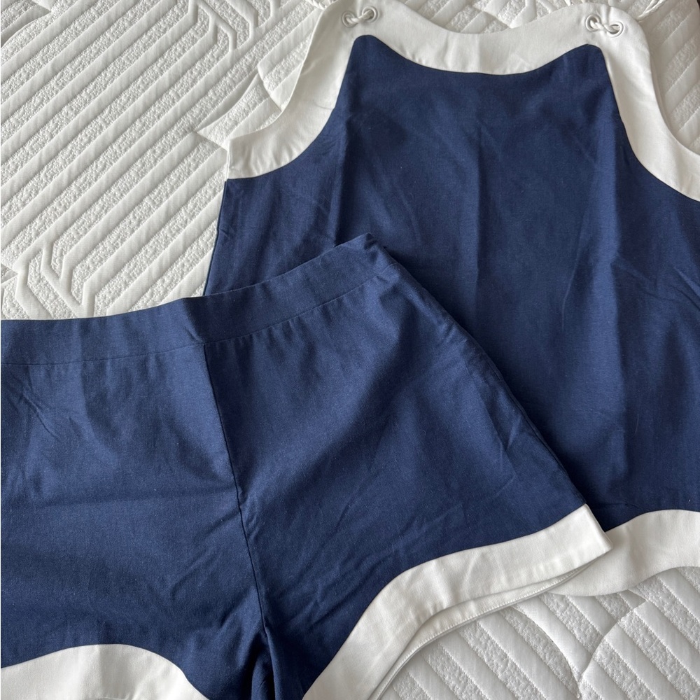 AUREUM Navy and White Jumpsuit